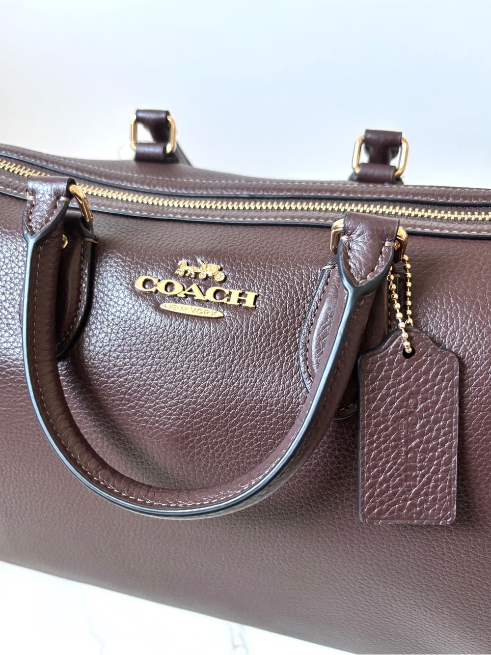❌SOLD❌ New Coach Large Rowan Satchel Handbag in Maple Leather - Picture 7 of 13